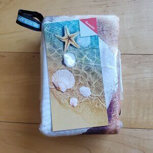 Whitley Willows Microfiber Reversible Beach Towel Shells 35" x 70"